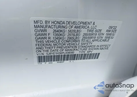 2023 Acura Mdx Standard from USA, damaged, VIN 5J8YE1H36PL008090